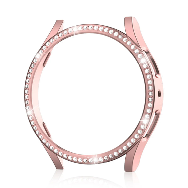 Fodral för Samsung Galaxy Watch 6 5 4 40mm 44mm Fodral PC Enstaka rad Diamantpläterad Blank Hölje Stötfångare Utan Glas Rosa Pink Galaxy Watch6 40mm
