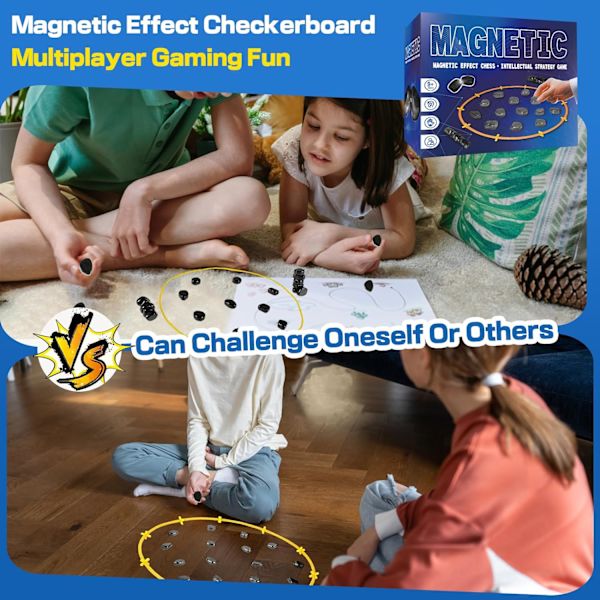 Magnetiskt Schackspel Brädspel Roligt Magnetiskt Brädspel Pussel Strategispel Julklapp för Barn No sponge chessboard Rope + 20 chess pieces