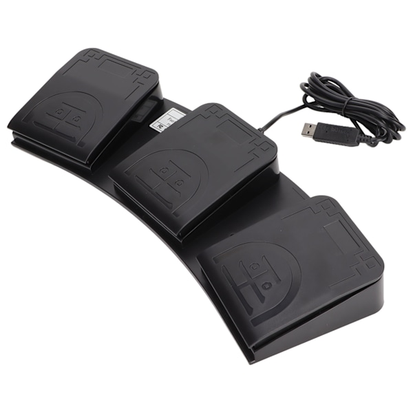 USB Fodpedal 3-Knaps Multifunktion Ergonomisk Følsom Holdbar USB Fodpedal til Spil Medier Instrument