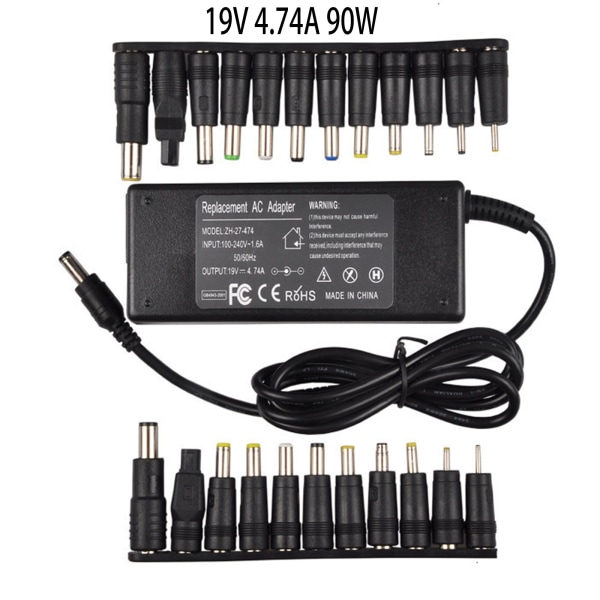 19V 4.74A 90W Universal Laptop Strømadapter til Acer til Dell til HP Laptop med 23 Pins