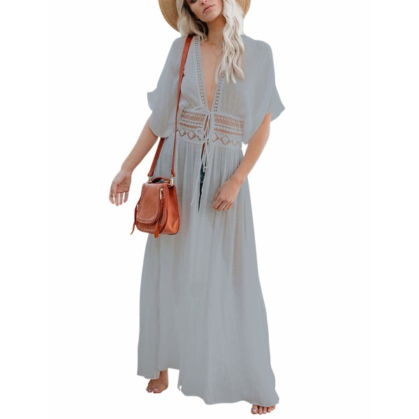 Kvinners lange strandkimono cardigan åpen foran bikini badedrakt cover ups med snøring 4.0 av 5 stjerner    7 830 vurderinger £24.99