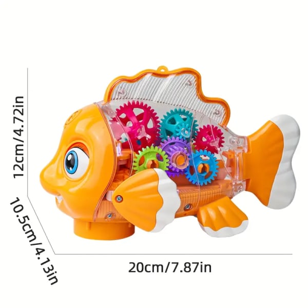 Sähkökäyttöinen Clownfish Rocking Fish Lelu lapsille - koulutus, valaistus, musiikki