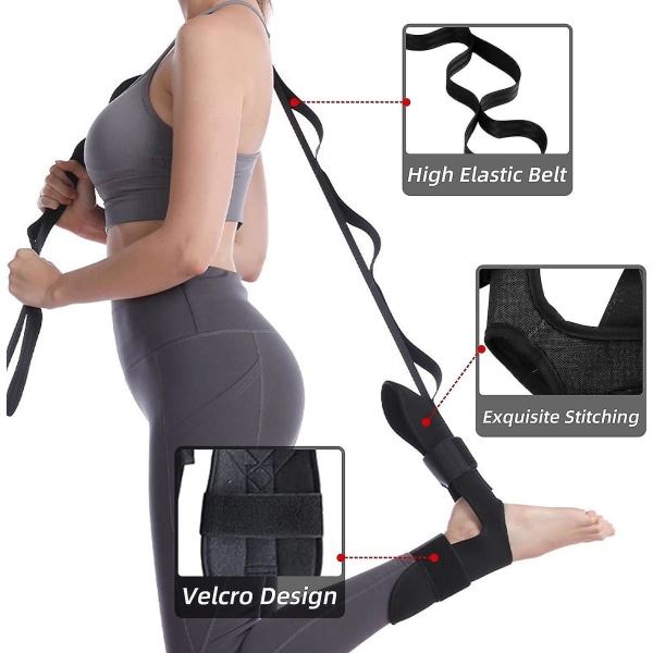 Yoga Stretch Strap (Pink), Loop Ankle Ligament Stretch Strap, Ligament Stretch Strap, Soft Leg Stretcher, Velegnet til Plantar Fasciitis