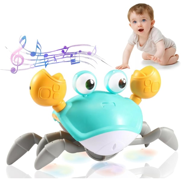 Crawling Crab Baby Toy - Infant Tummy Time Toys for 3-6 6-12 Learning Crawl 9-12 12-18 Toddler Babies Boy Crabby Toys 3 4 5Walking 36 Months Music