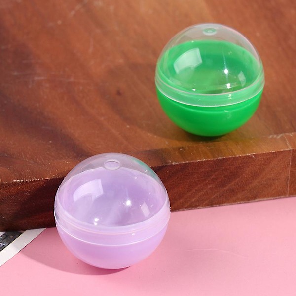 100 stk. tomme plastkapsler for lekeautomater, halvtransparente, halvfargede, runde overraskelsesballer \"Barn for automater A