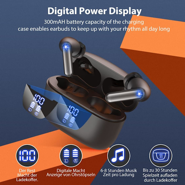 Bluetooth-kuulokkeet, Langattomat Bluetooth 5.3 Kuulokkeet Korvassa