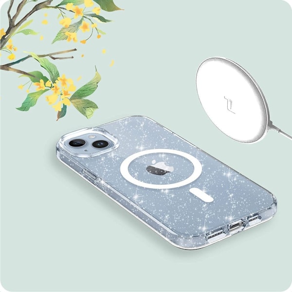 Tech-Protect iPhone 15 MagSafe FlexAir Hybrid Glitter -kuori