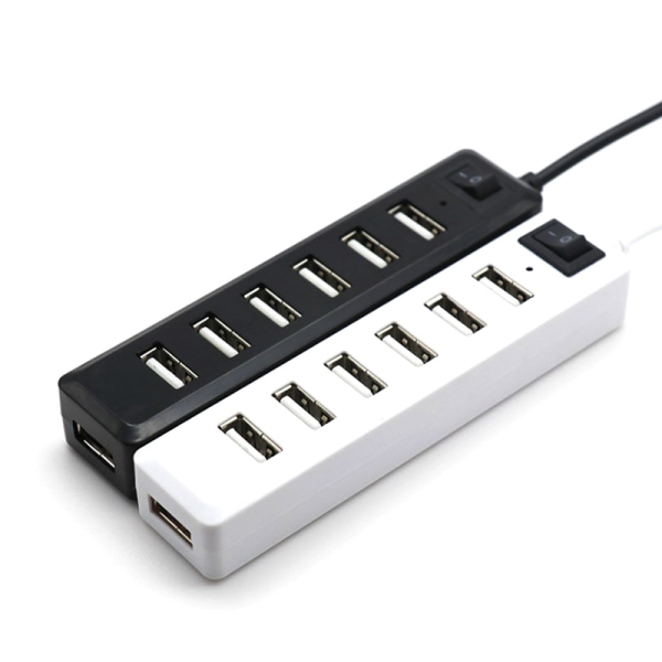 USB Hub 7 Port Ekspander Adapter USB 2.0 Hub Multi USB Splitter white
