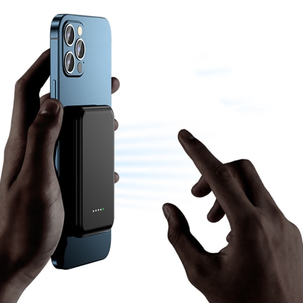 CDQ Mag-Safe Trådløs Magnetisk Powerbank Sort