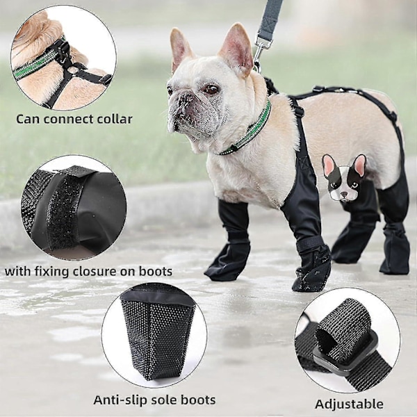 Vinter Hunde Sko Anti-slip, Vandtætte Hunde Sko Med Ekstra Rem, Hunde Sko Med Robust Gummisål, Anti-fald Hunde Vandrestøvler M