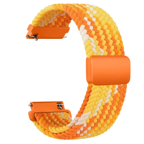 20 mm flettet solo-sløyfe for Garmin Vivoactive 5/3/3 musikkbåndarmbånd for Garmin VivoMove3/Trend/Sport Venu SQ/SQ2/2plus stropp oransje gul Orange yellow 20mm