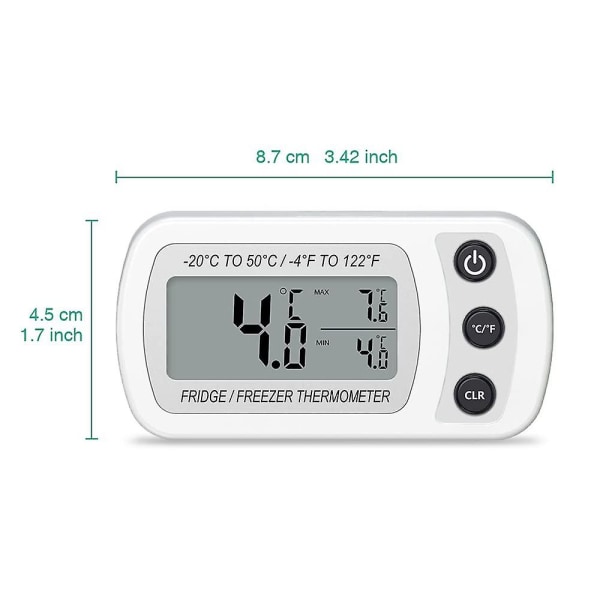 Vanntett kjøleskapstermometer, digitalt fryseroms termometer