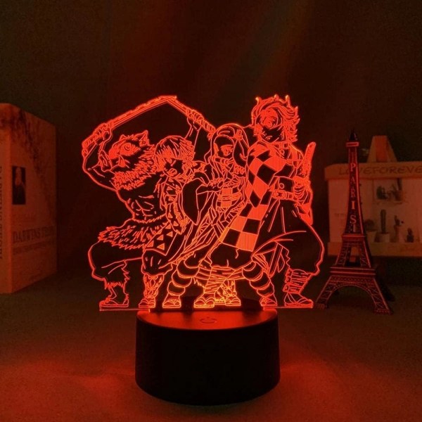 Anime Demon Slayer lampe Kul 3D Illusion Night Lamp Home Roo