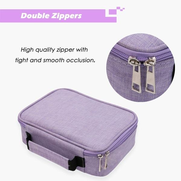 Etui, 72 roms multifunksjonelt stort etui med blyantveske, fargeblyantholder, arrangør, papirpose (lilla)