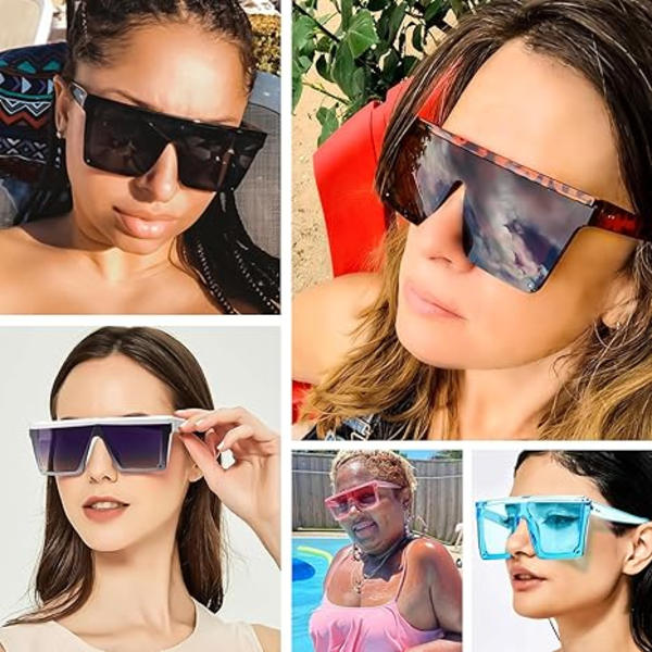 Uusi trendi iso yhden kappaleen kehys Uv400 aurinkolasit Street Shot ajolasit Leopardi-Tee Leopard brown