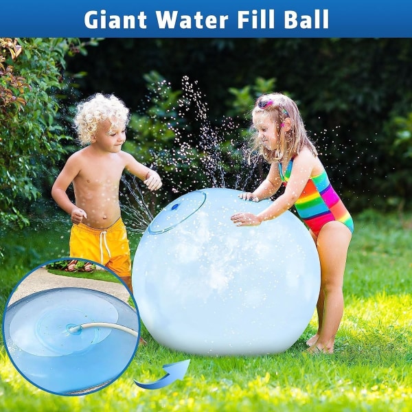Bubbelboll för vuxna, vattenbubbelboll vattenboll transparent hoppboll, vattenbubbelboll uppblåsbar vattenboll överdimensionerad blue
