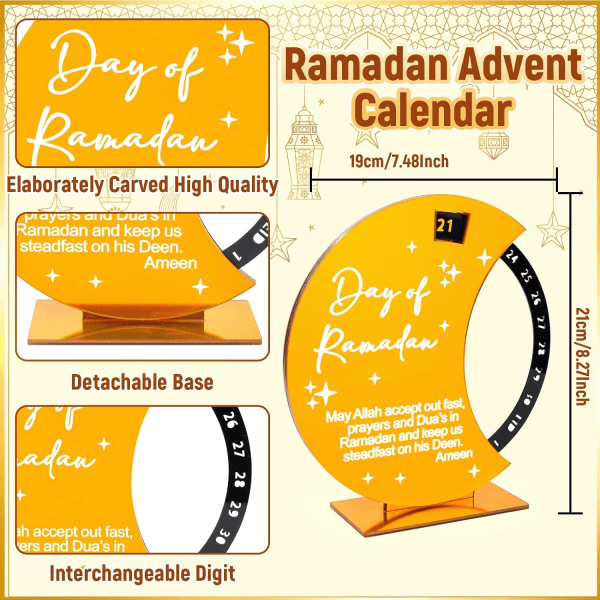 Ramadan Adventskalender, Ramadan Dekorationer för Hemmet, Akryl Eid Ramadan Mubarak