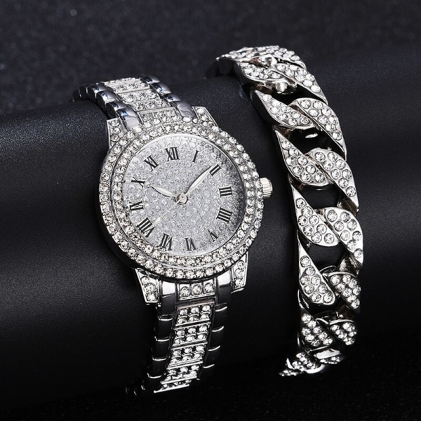 Diamond Rhinestone ure til kvinder luksus mærke guld armbånd