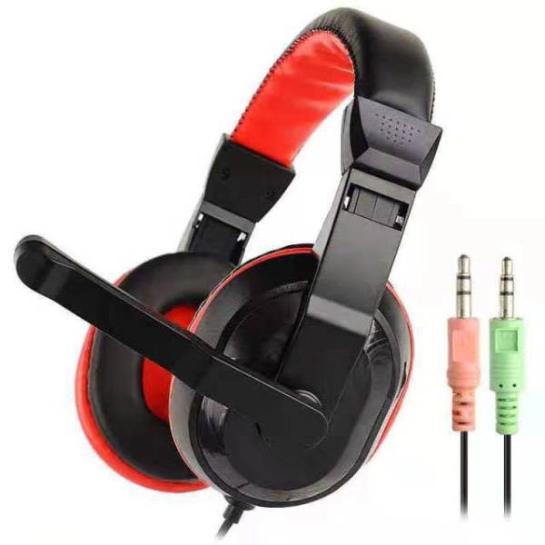 Over-Ear spillhodetelefoner med uttrekkbar mikrofon, svart/rød