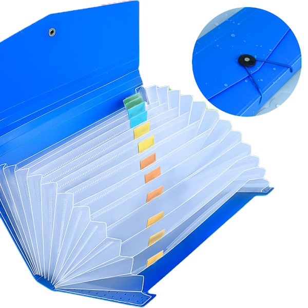 Expanderbar mapp med flikar, plastmapp i A4-format