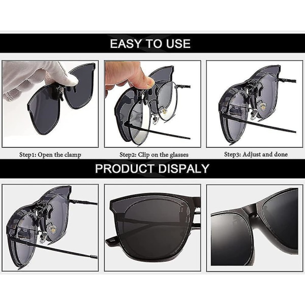 Polarized Clip On Solbriller - Solbriller Clip On Glasses For Men Women, Large