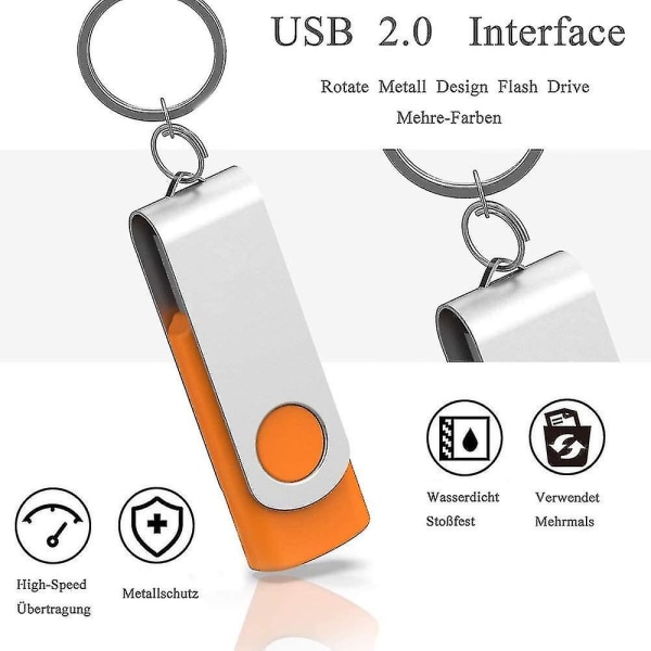 4gb USB Stick 10 Pack, USB 2.0 Data Stick med USB Stick-väska Roterande hopfällbar