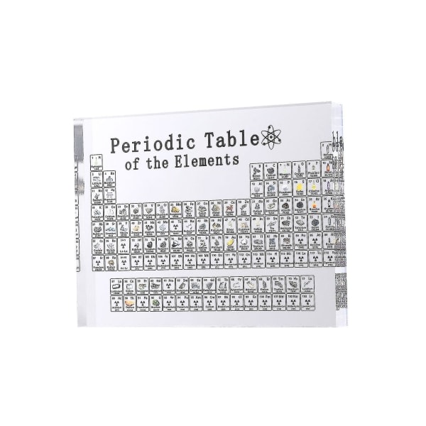 Stort periodiska systemet med riktiga element inuti, akryl periodiska systemet