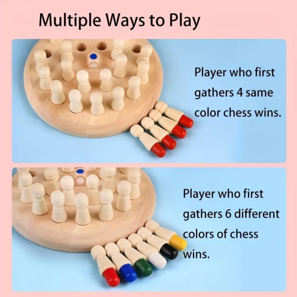 Minne fyrstikksjakkspill av tre: Pedagogisk logikkspill og hjernetrim