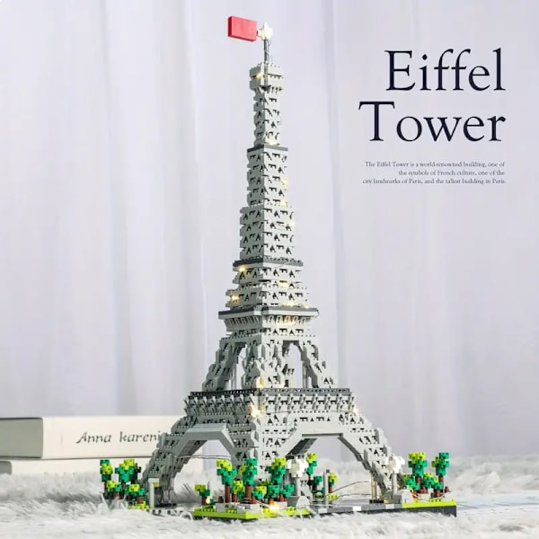 Eiffel-tårnet Byggeklodser Sæt - Uddannelsesmæssigt Verdensarkitektur Legetøjsgave til Ferier