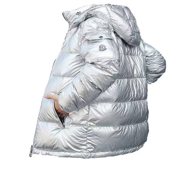 Herr Vinter Kort Blank Ståkrage Vattentät Huva Dunjacka Silver silver XL