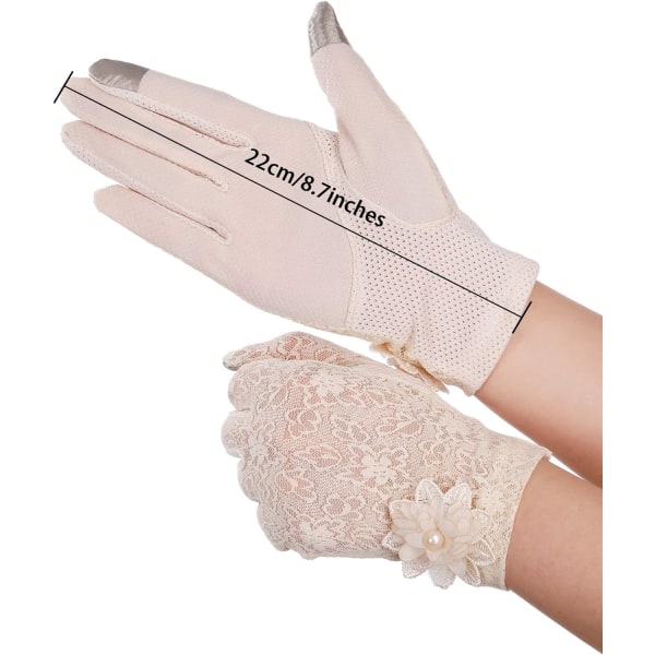 Lady Lace Floral Gloves Elegante korte blonderhansker Sommerhansker