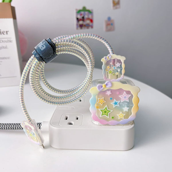 Sööt DIY-kaapeli suojus, yhteensopiva iPhonen 20W USB-C virtalähteen ja Lightning-kaapelin kanssa