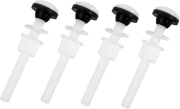 4 stk. toiletskålbolte i plast, M10 toiletskålboltesæt til todelt toilet