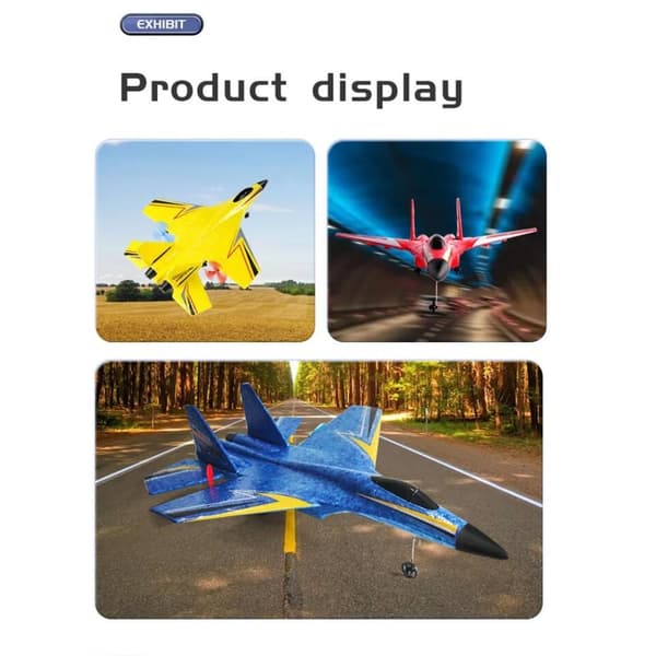 Remote-Controlled Drone/Plane with Gyroscope - Model HW33 - Blue or Red - Blå 403000