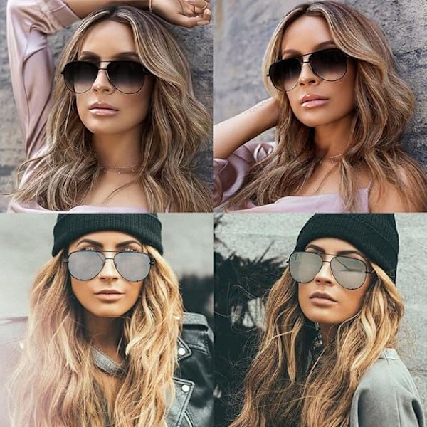 Oversize Aviator Solbriller til Kvinder Mænd Trendy Retro Bulk Shade Sort Faded Solbriller Klassisk UV Beskyttelse