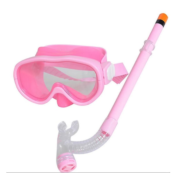 Fashion Children Swimming Glasses With Snorkel Underwater Sports Boys Girls Kids Diving Glass(pink)