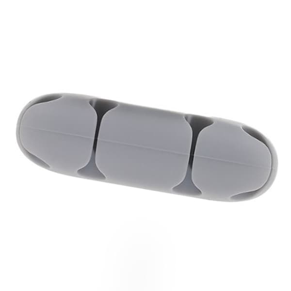 Multifunktionel desktop datakabel musekabel organizer silikone pasta opladerkabelholder spænde grå (medium størrelse)