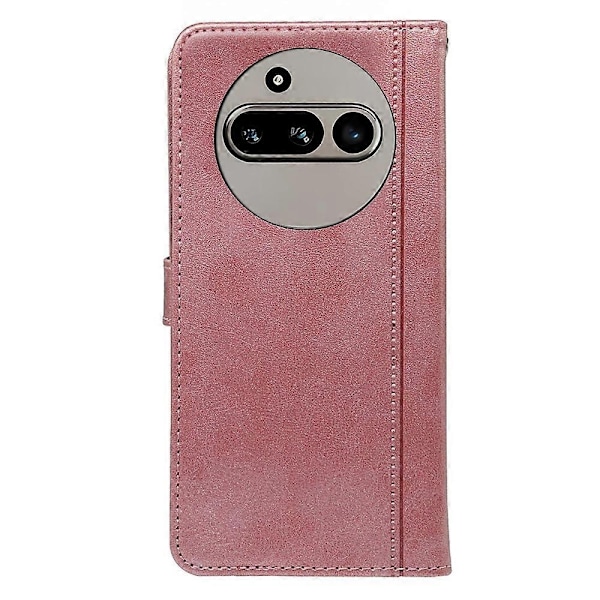 Kompatibel med Nothing Phone (3a) Deksel Kalveskinntekstur Lær Stativ Bokstil Telefondeksel - Rød-Perfekt Rose Gold