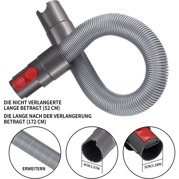 Pölynimurin letkun jatke Dyson V7 V8 V10 SV10 SV11 -laitteisiin, jatkettava letku, pölynimurin vaihtoletkun lisävarusteet
