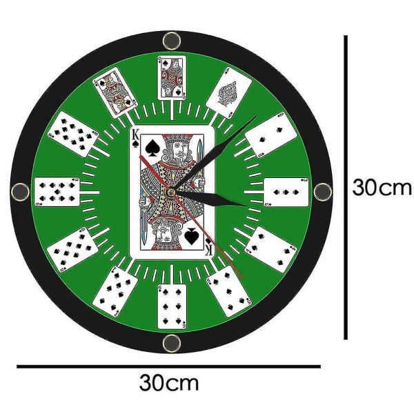 Texas Spader Spelkort Väggklocka Modern Poker Kortspel Heminredning Spelrum Klocka Present