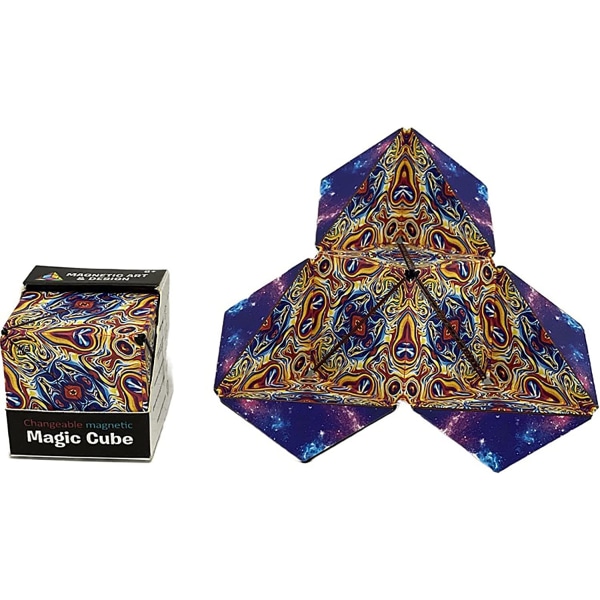 3D Magic Cube, Infinity Flips Magnetiska kuber 72 Shape Fidget Toy för Barn Vuxna Anti Stress Form Shifting Box Pusselleksaker (Färg D)
