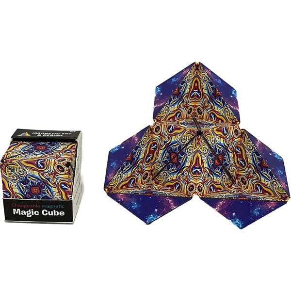 3D Magisk Terning, Infinity Flips Magnetiske Terninger 72 Form Fidget Legetøj til Børn Voksne Anti Stress Form Skiftende Boks Puslespil Legetøj (Farve C)