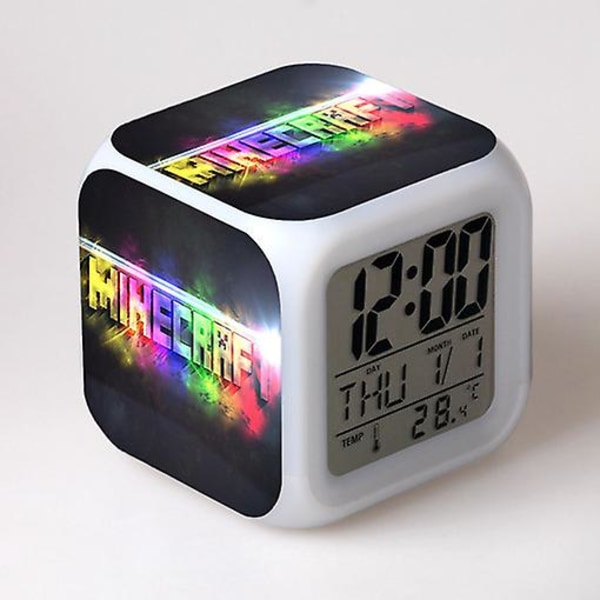 My World Alarm Clock Färgglad färgskiftande fyrkantig väckarklocka