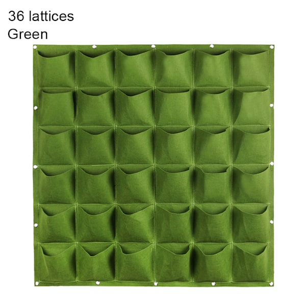 Monitaskuinen seinälle ripustettava istutuspussi, pystysuora kukkien kasvatuspussi, puutarha, vihreä Green 36-pocket