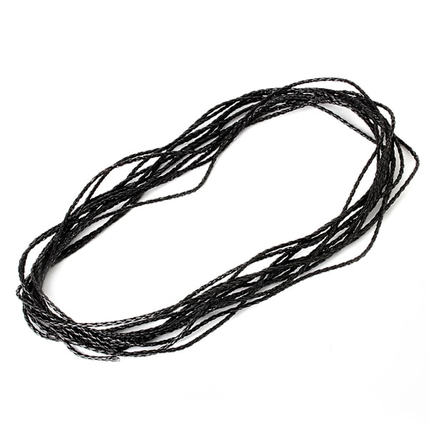 9M Svart Läder Flätad Snöre Kedja 3MM Halsband Rep för Smycken
