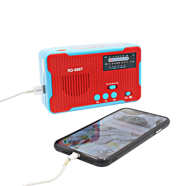 Käsikäyttöinen radio, AM FM -radio Hätäradio Kannettava aurinkoenergialla toimiva hätäkäsikäyttöinen AM FM