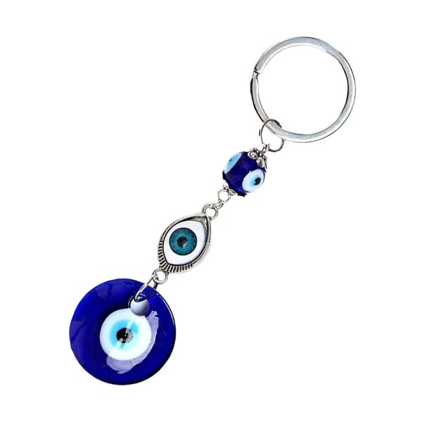 1 stk 3 mm Funny Turkish Blue Eye nøglering Delikat rygsæk hængende ornament (12x3cm)