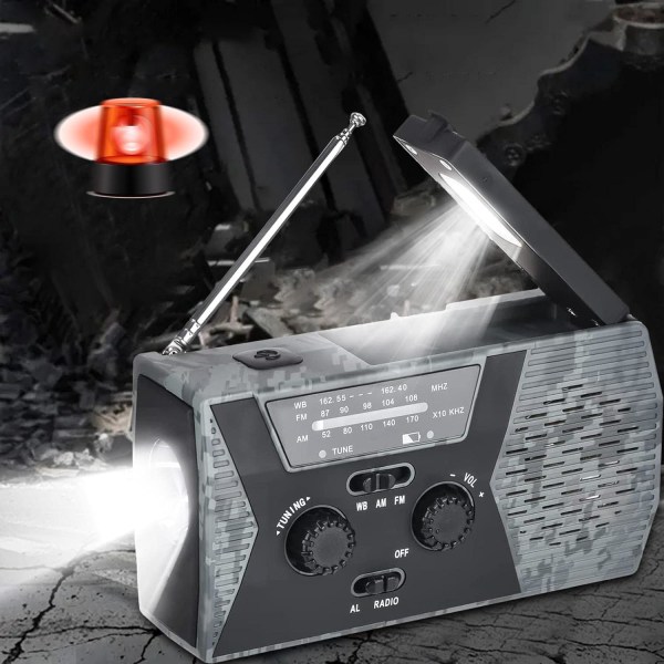 Handvevradio - Ficklampa - Mobiltelefonladdare - Nödväderradio