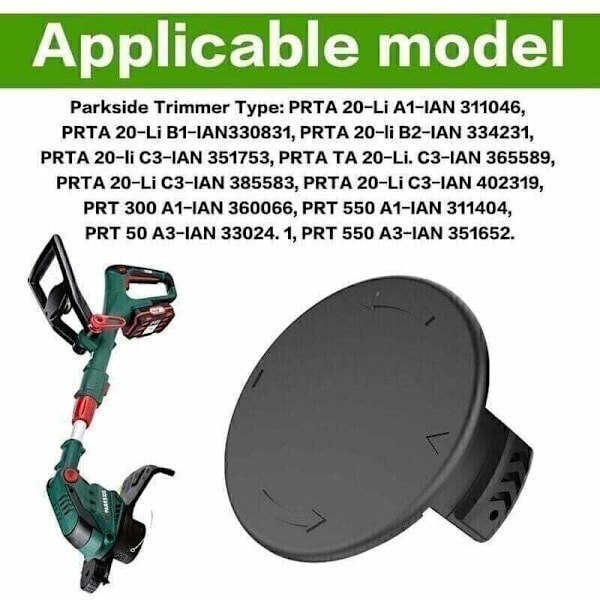 Varaosat, liitäntäkannatin yhteensopiva Parkside PRTA 20-Li A1-IAN 311046, PRTA 20-Li B1-IAN,330831, PRTA 20-Li B2-IAN 334231 ruohotrimmerin kanssa_xx