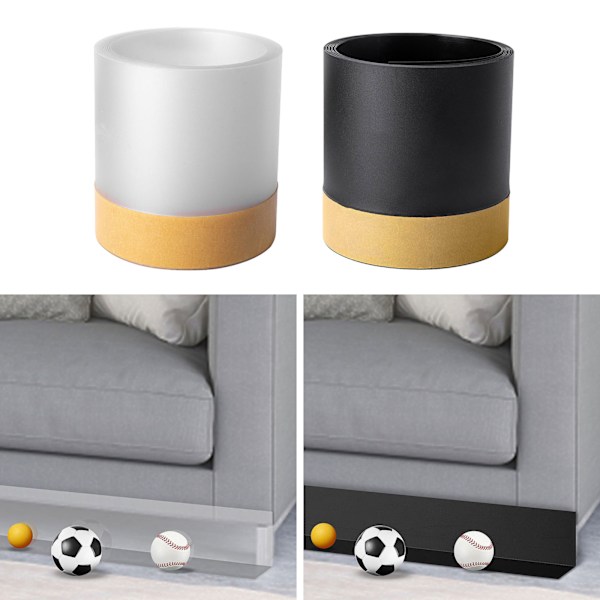 Under Soffa Blocker Justerbar för Glipa Stötfångare Under Soffa Leksaksblockerare Möbelstoppare Sängbotten Skydd Black 0.21